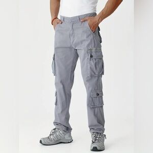 Cargo Pants for Men Outdoor Hiking Travel Pants Summer Baggy Gray NWT Size 42